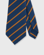 Load image into Gallery viewer, Wool/Cotton Woven Tie in Airforce/Maize Stripe
