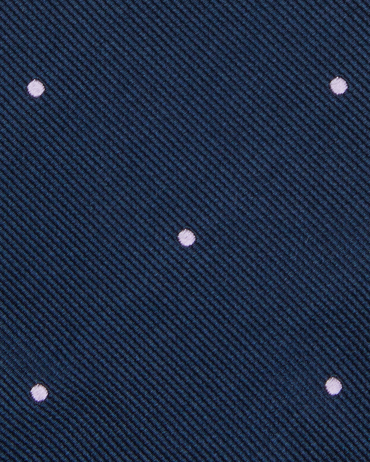 Silk Woven Tie in Navy/Lilac Dot