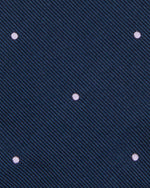 Load image into Gallery viewer, Silk Woven Tie in Navy/Lilac Dot
