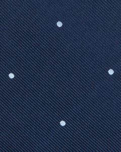 Silk Woven Tie in Navy/Sky Dot