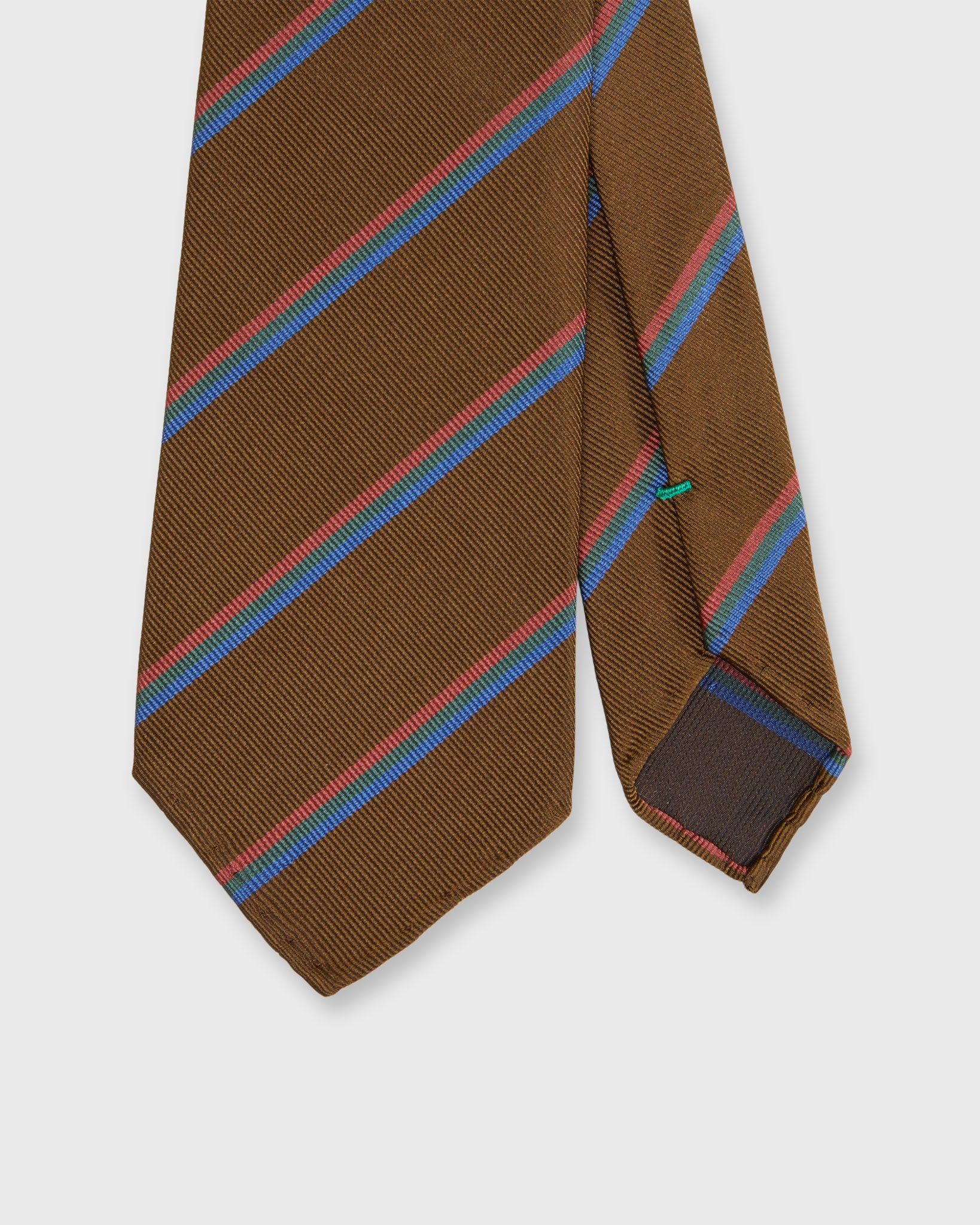 Silk Woven Tie in Havana/Blue/Green/Multi Stripe