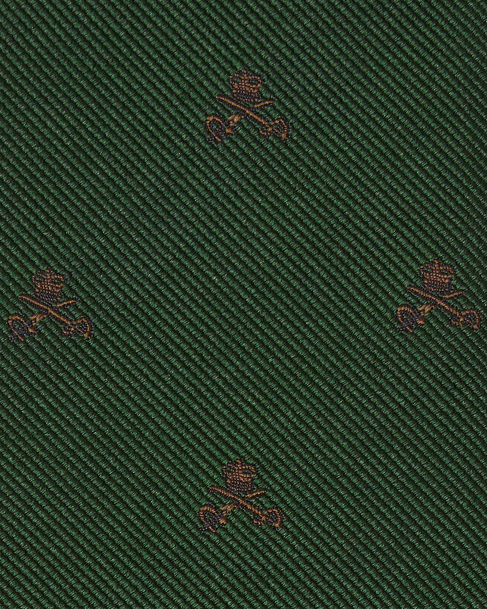 Silk Club Tie in Green/Oat Crown And Swords