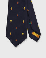 Load image into Gallery viewer, Silk Club Tie in Navy/Gold Maple Seed
