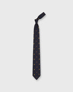 Load image into Gallery viewer, Silk Club Tie in Navy/Gold Maple Seed
