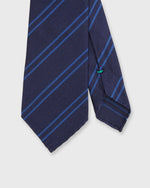 Load image into Gallery viewer, Silk Woven Tie in Navy/Blue Double Stripe
