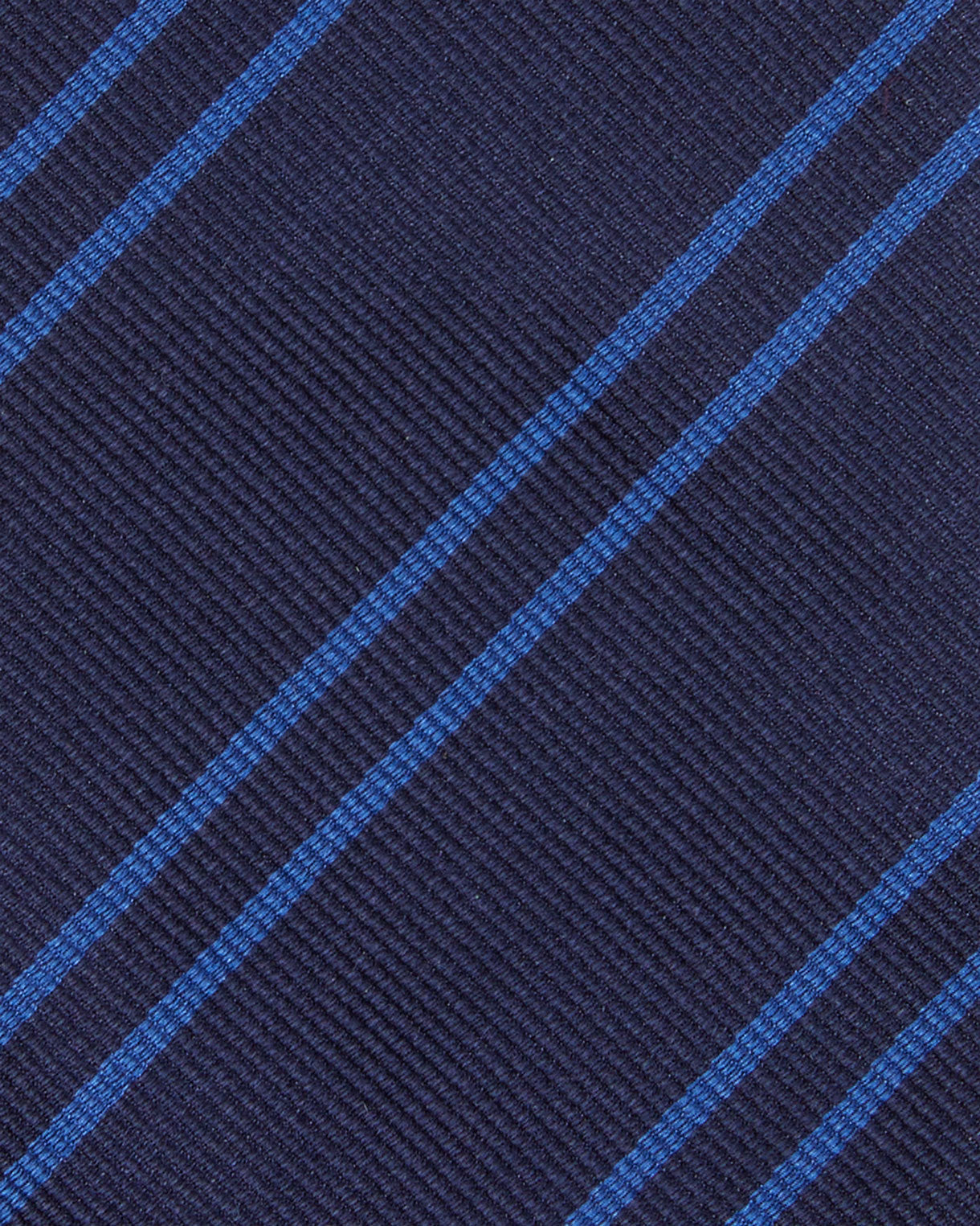 Silk Woven Tie in Navy/Blue Double Stripe