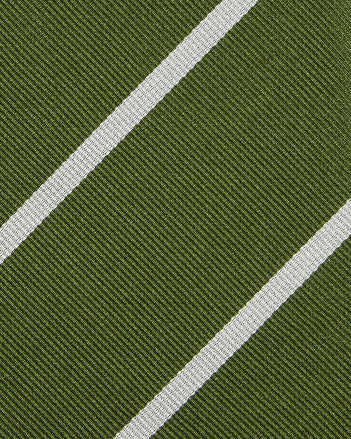 Silk Woven Tie in Moss/Bone Bar Stripe