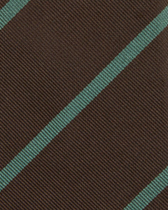 Silk Woven Tie in Chocolate/Spruce Bar Stripe