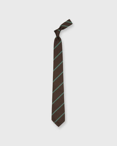 Silk Woven Tie in Chocolate/Spruce Bar Stripe