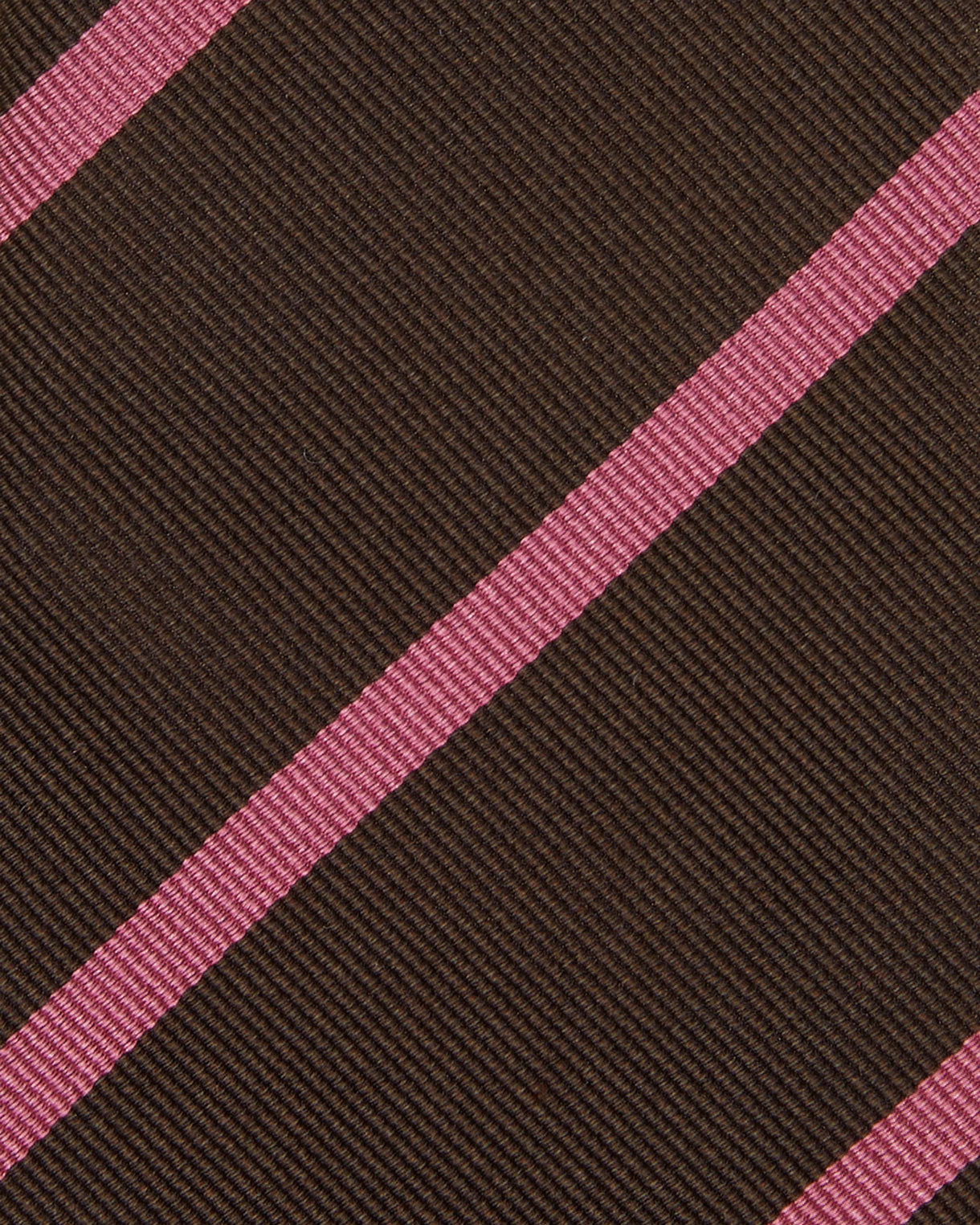 Silk Woven Tie in Chocolate/Pink Bar Stripe