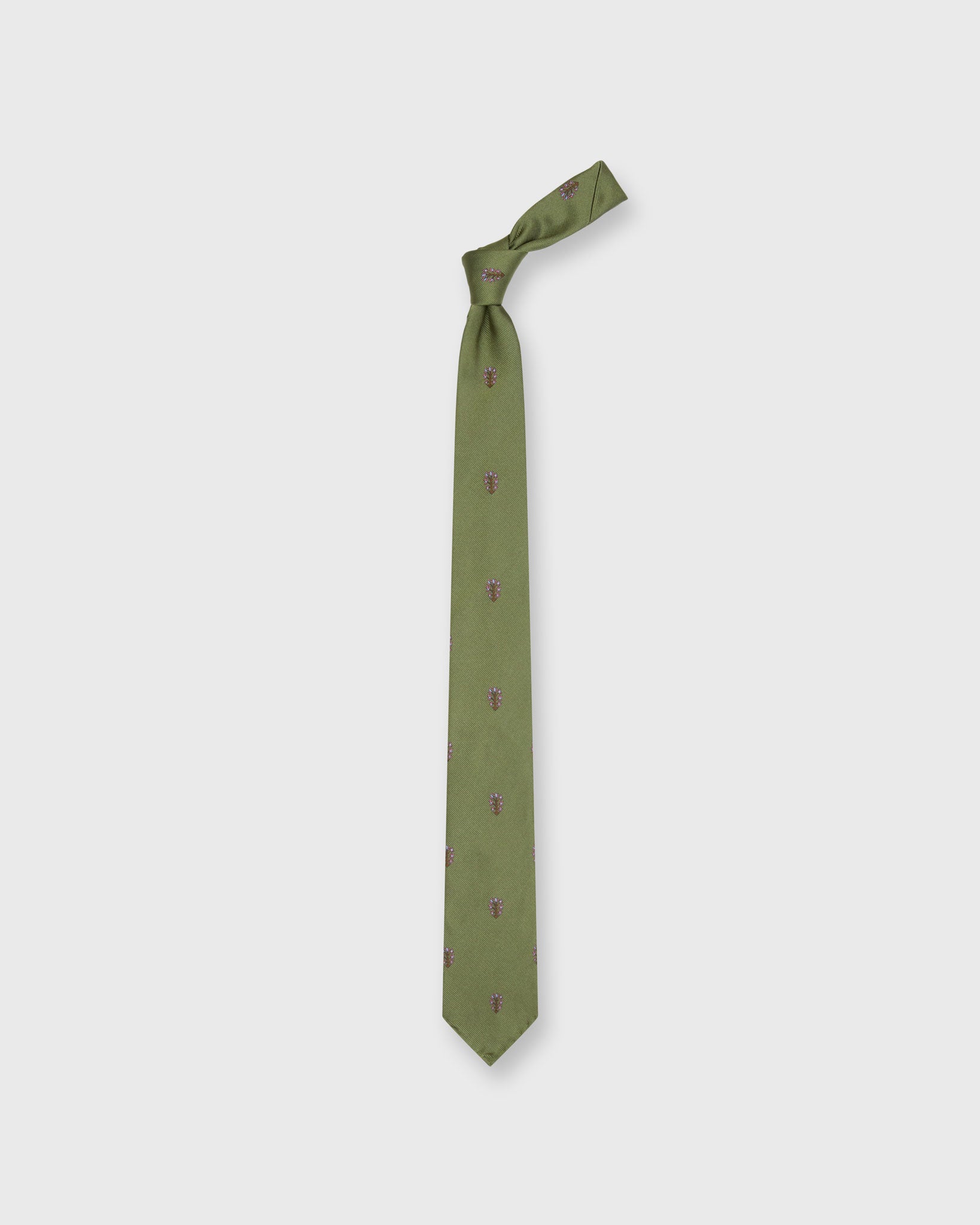 Silk Club Tie in Olive Tree of Life