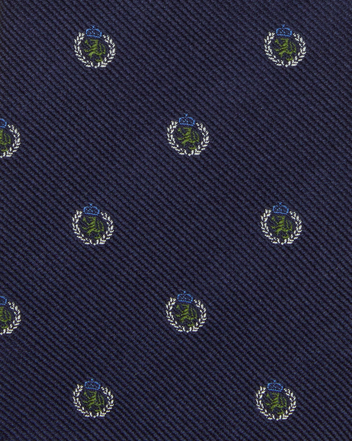 Silk Club Tie in Navy/Moss Griffin Crest