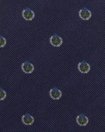 Load image into Gallery viewer, Silk Club Tie in Navy/Moss Griffin Crest
