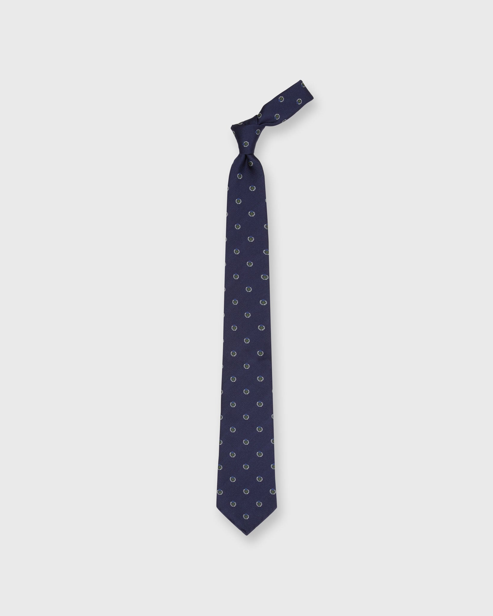 Silk Club Tie in Navy/Moss Griffin Crest