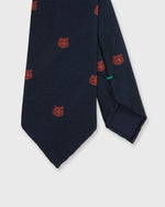 Load image into Gallery viewer, Silk Club Tie in Navy/Orange Tiger
