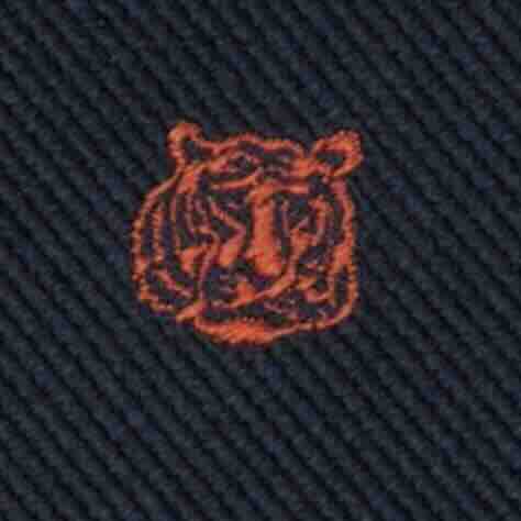 Silk Club Tie in Navy/Orange Tiger