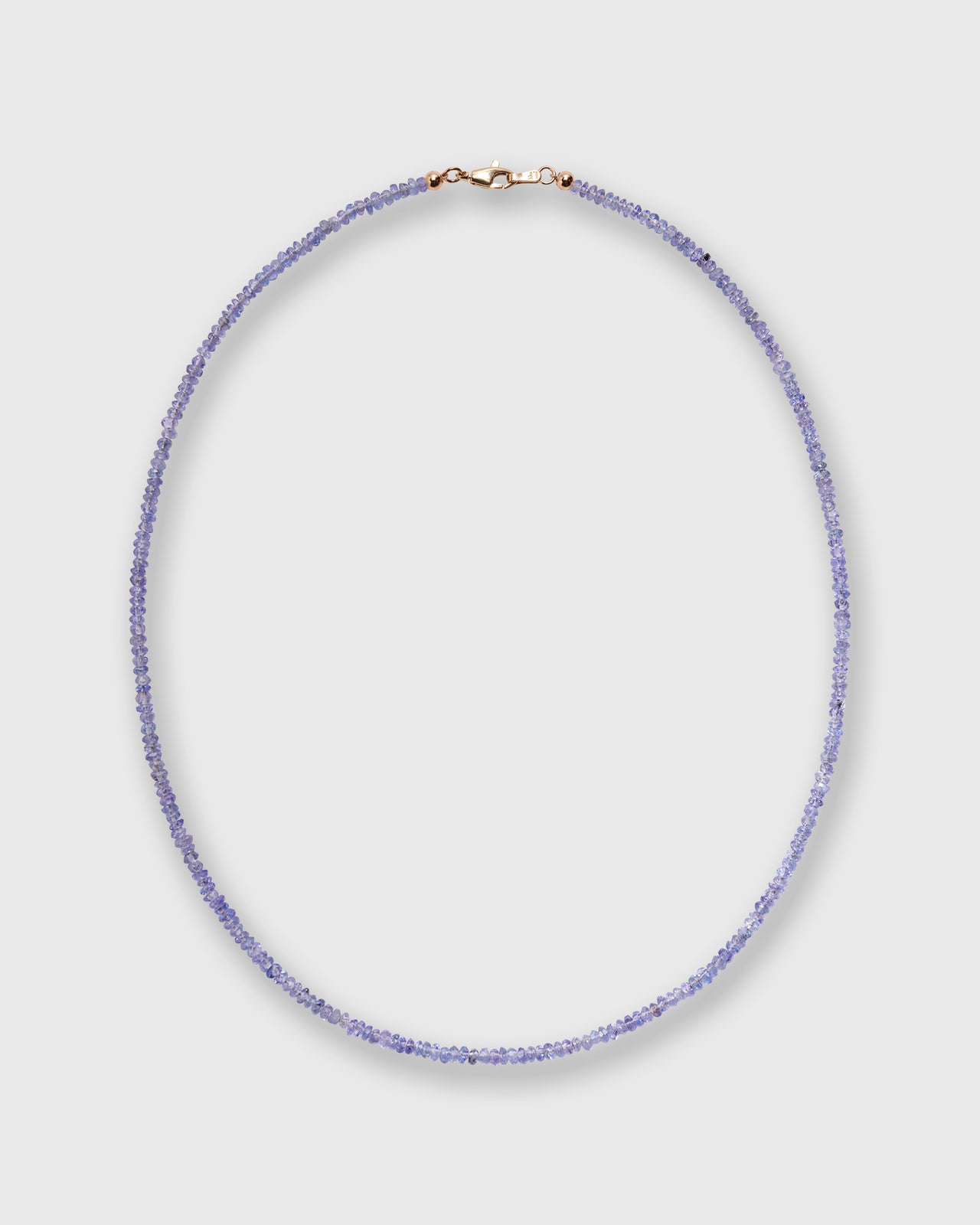 Tiny Beaded 14K Gold Necklace in Tanzanite