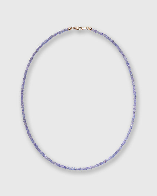 Tiny Beaded 14K Gold Necklace in Tanzanite