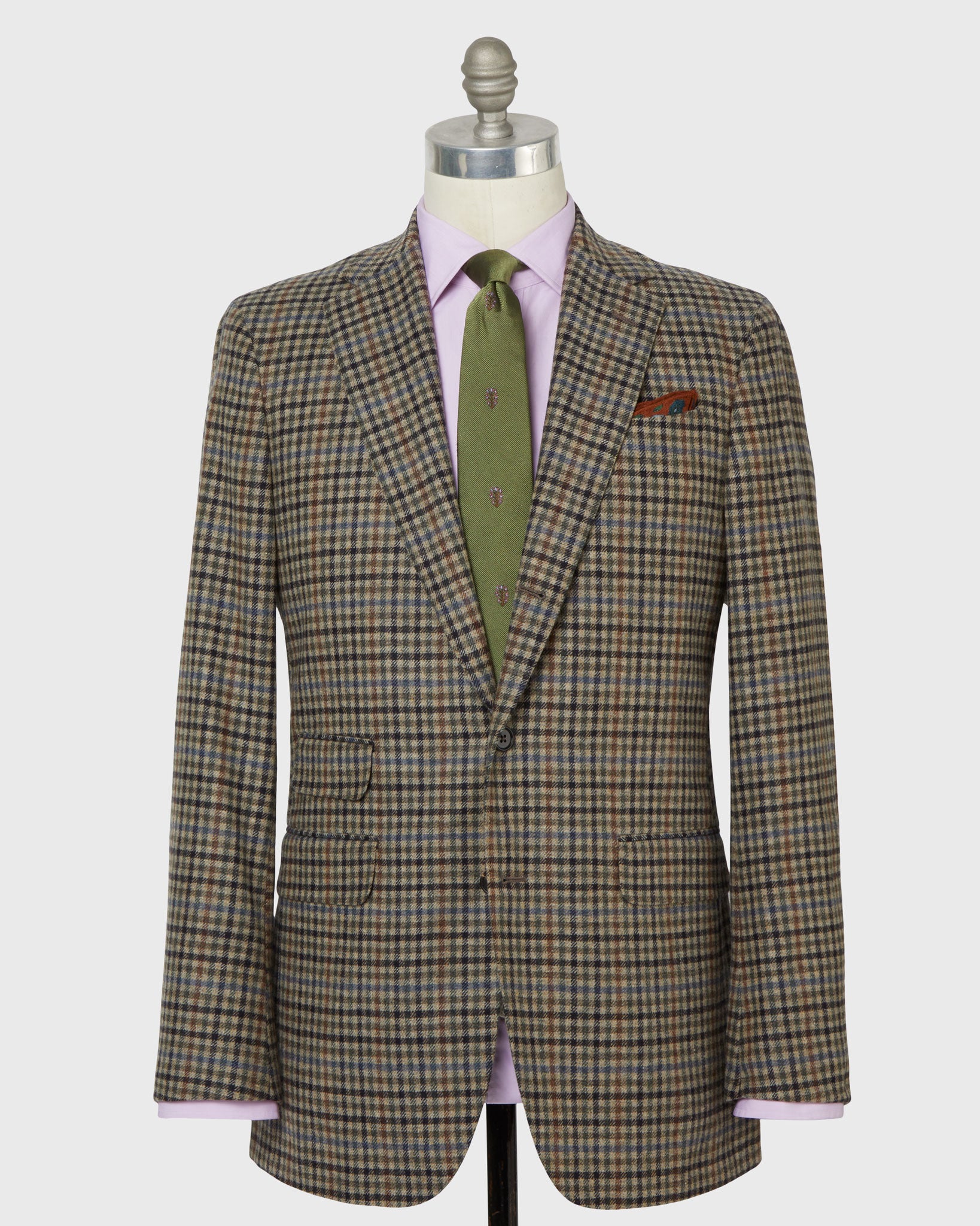 Virgil No. 2 Jacket in Oat/Sage/Blue Check Tweed