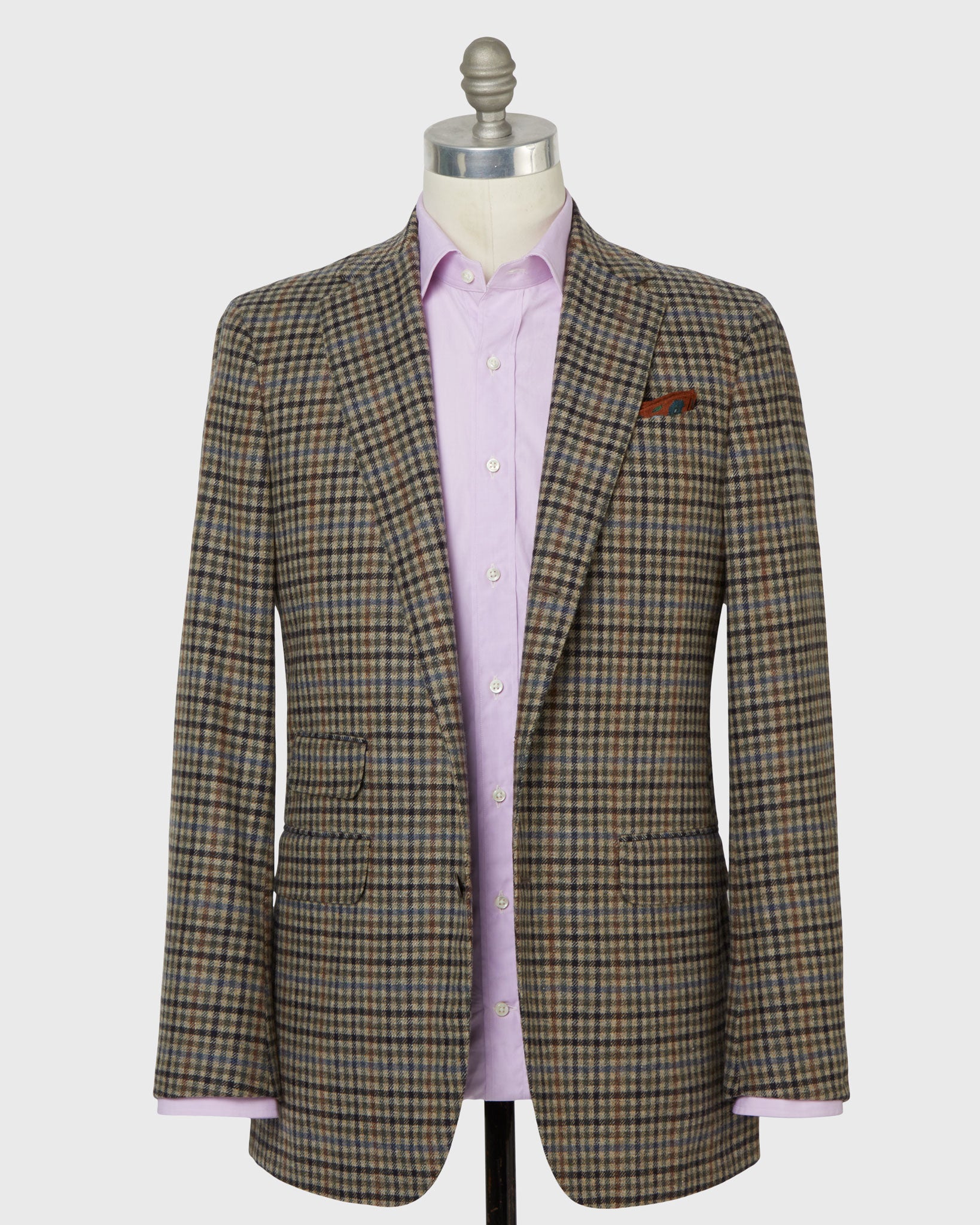 Virgil No. 2 Jacket in Oat/Sage/Blue Check Tweed