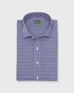 Load image into Gallery viewer, Spread Collar Sport Shirt in Navy Gingham Poplin
