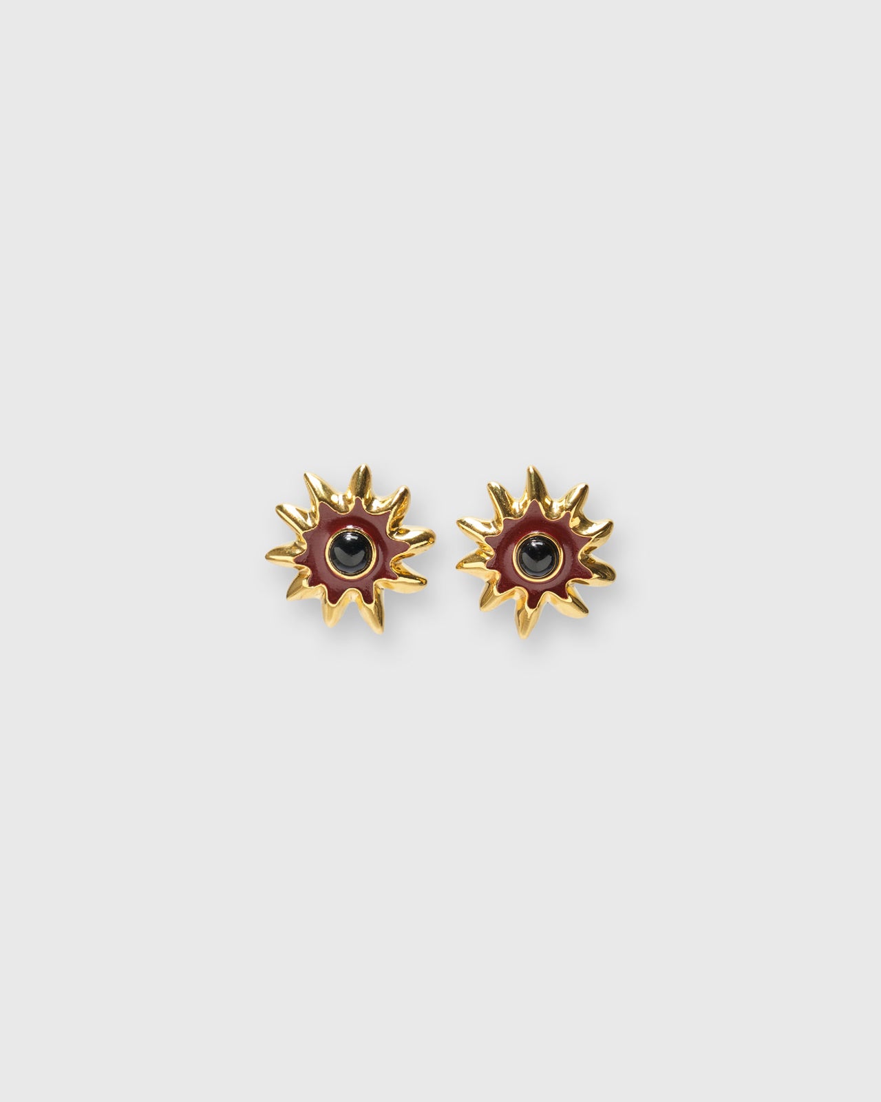 Helios Stud Earrings in Burgundy