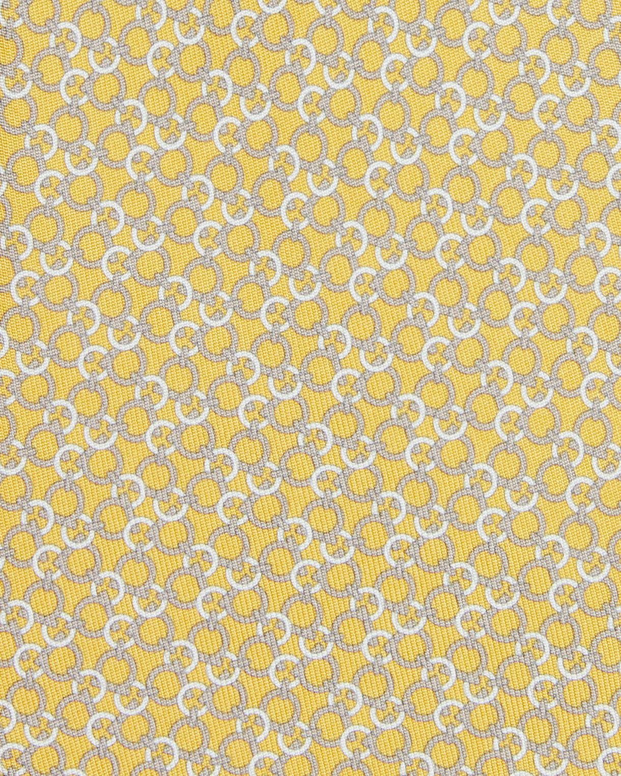 Silk Print Tie in Yellow/Khaki Link