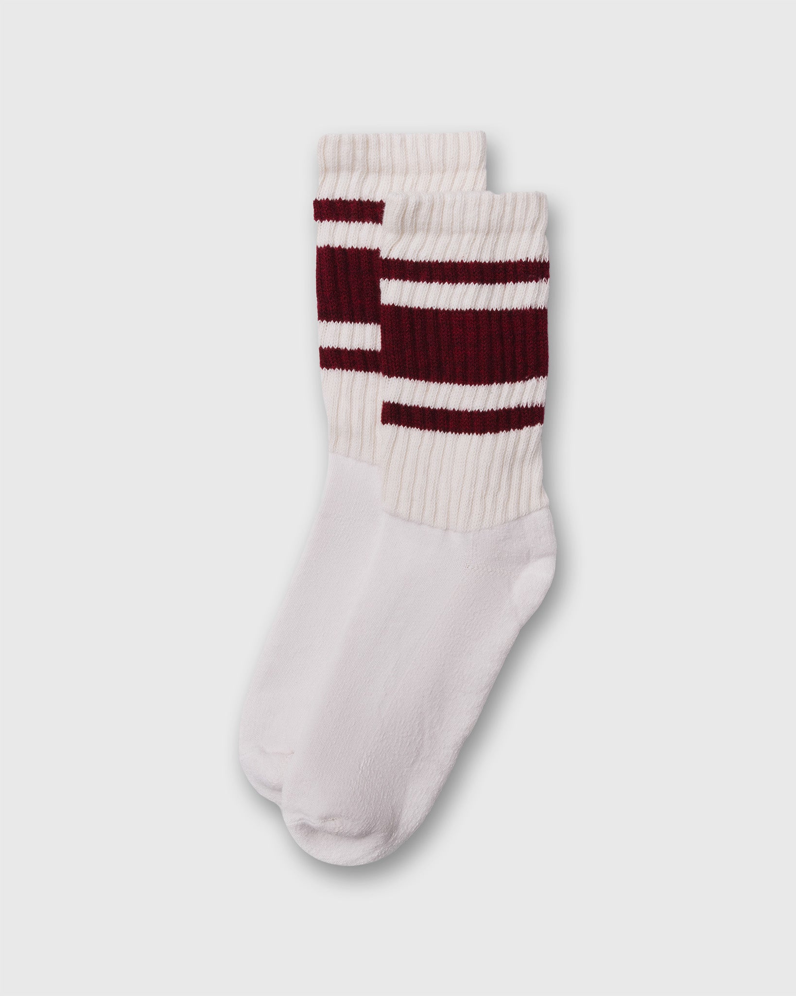 Retro Stripe Socks in Red Heather