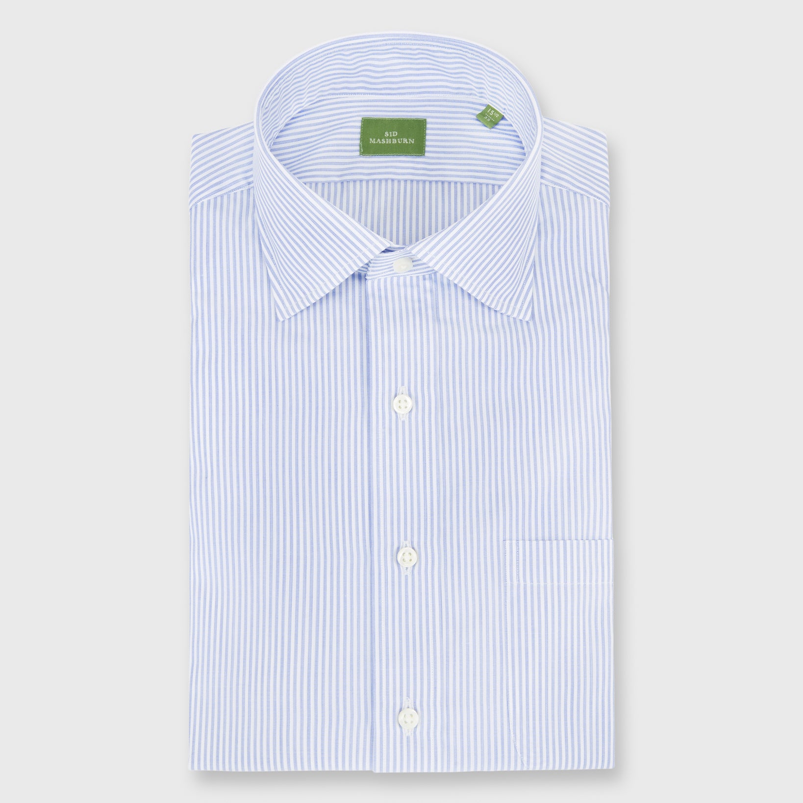 Made-to-Measure Shirt in Blue Stripe End-On-End
