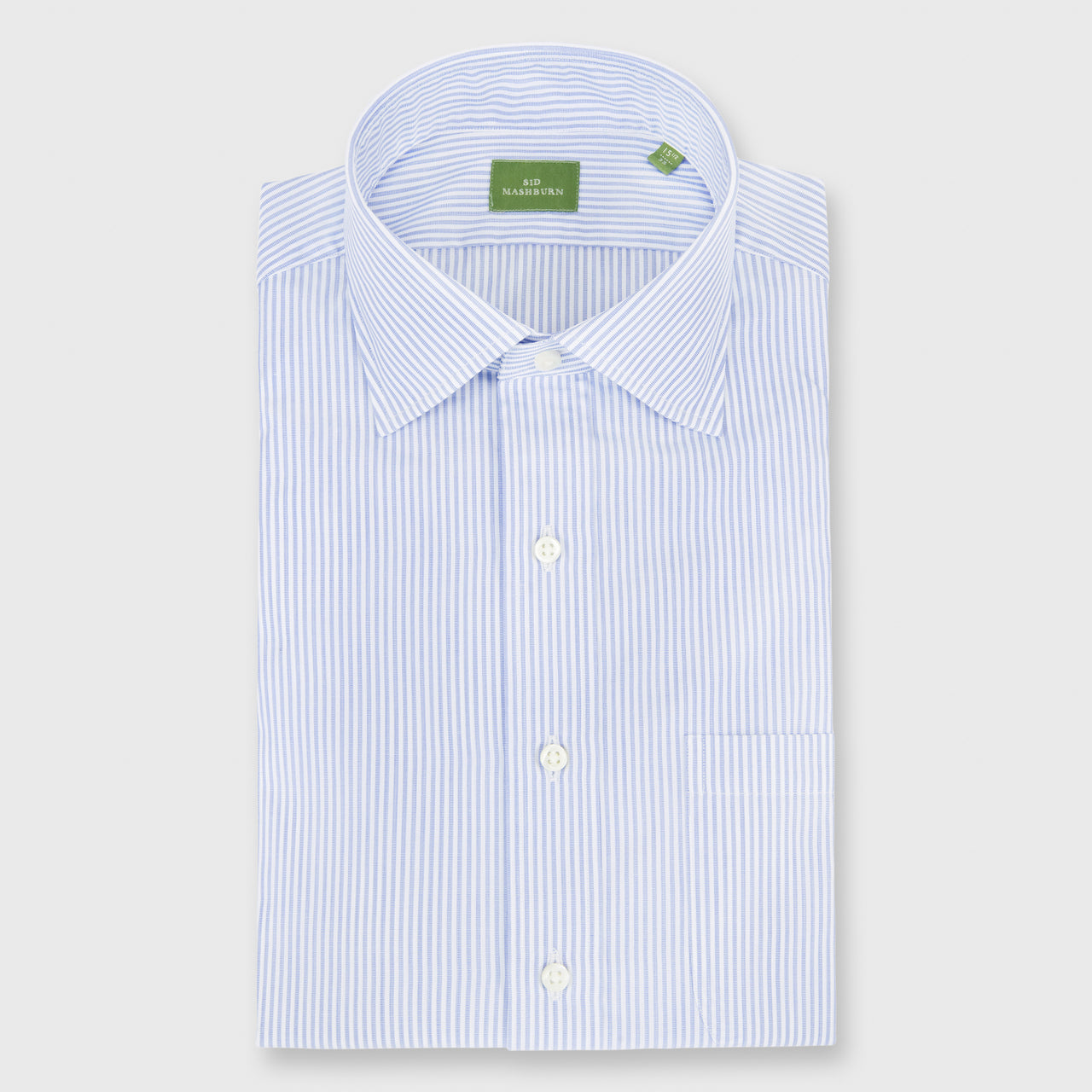 Made-to-Measure Shirt in Blue Stripe End-On-End