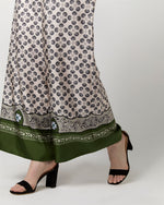 Load image into Gallery viewer, Palazzo Pant in Green Mirage Placée Silk Twill
