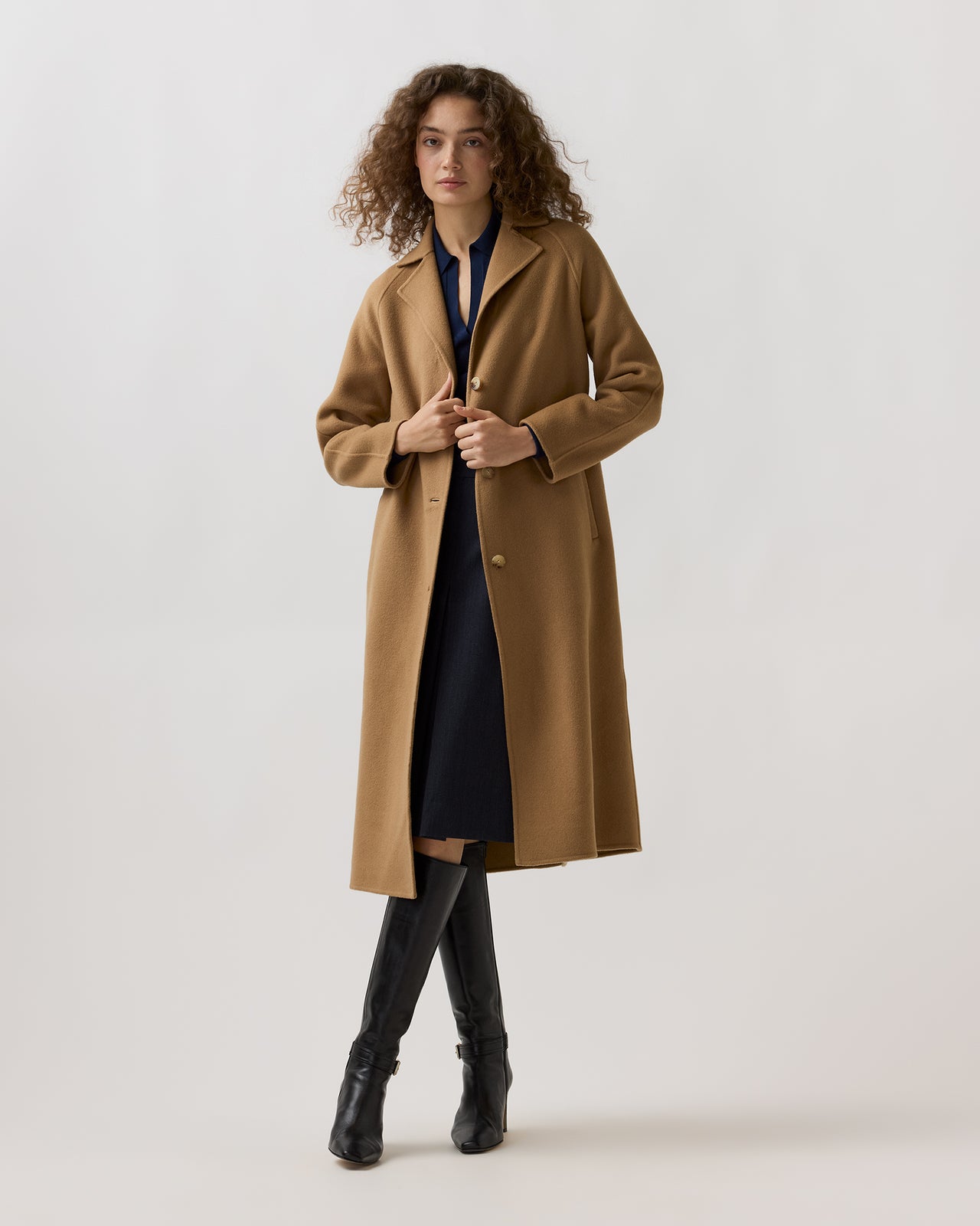 Caterina Coat in Camel Double-Faced Melton