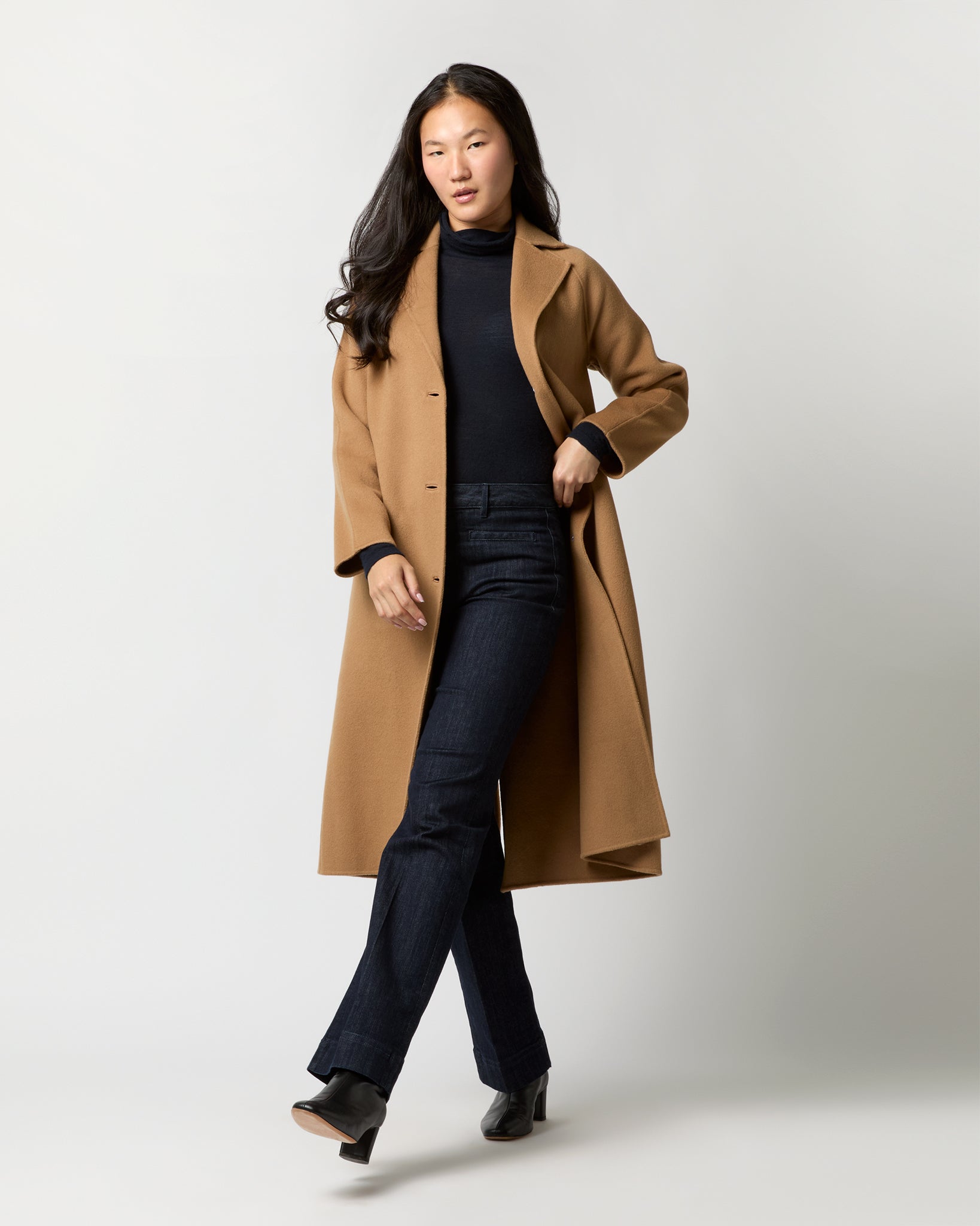 Caterina Coat in Camel Double-Faced Melton