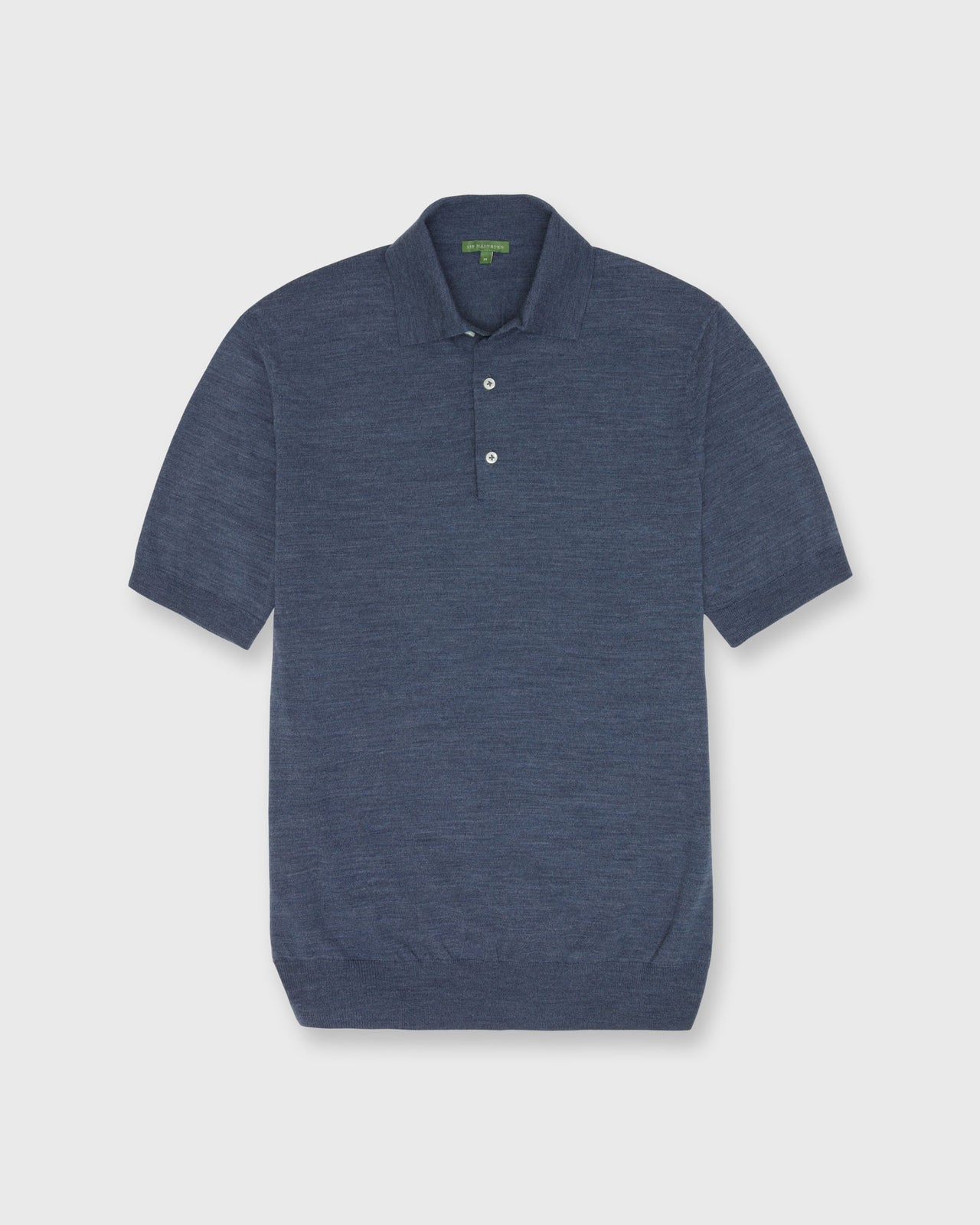 Hyannis Polo Sweater in Airforce Escorial Wool