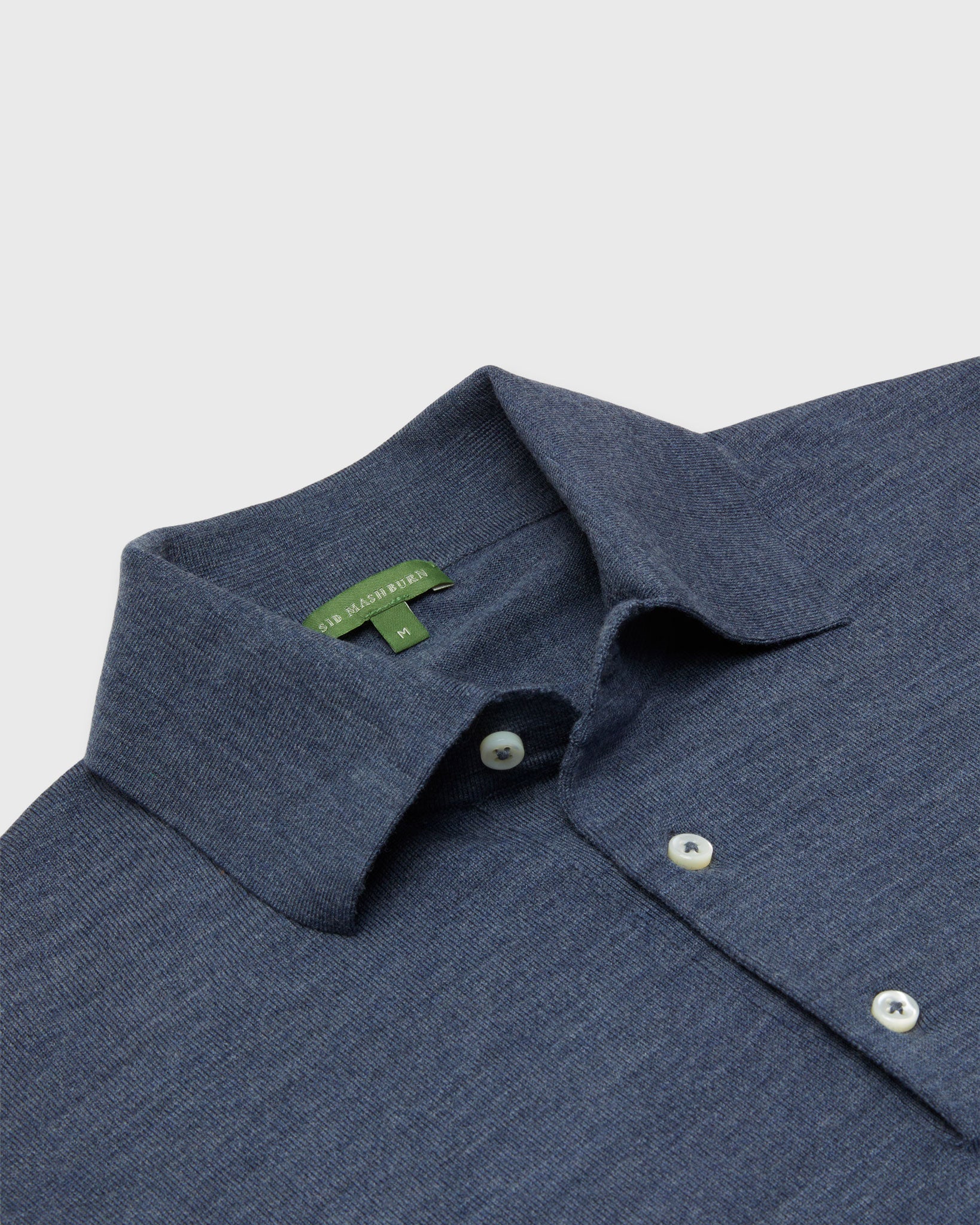 Hyannis Polo Sweater in Airforce Escorial Wool