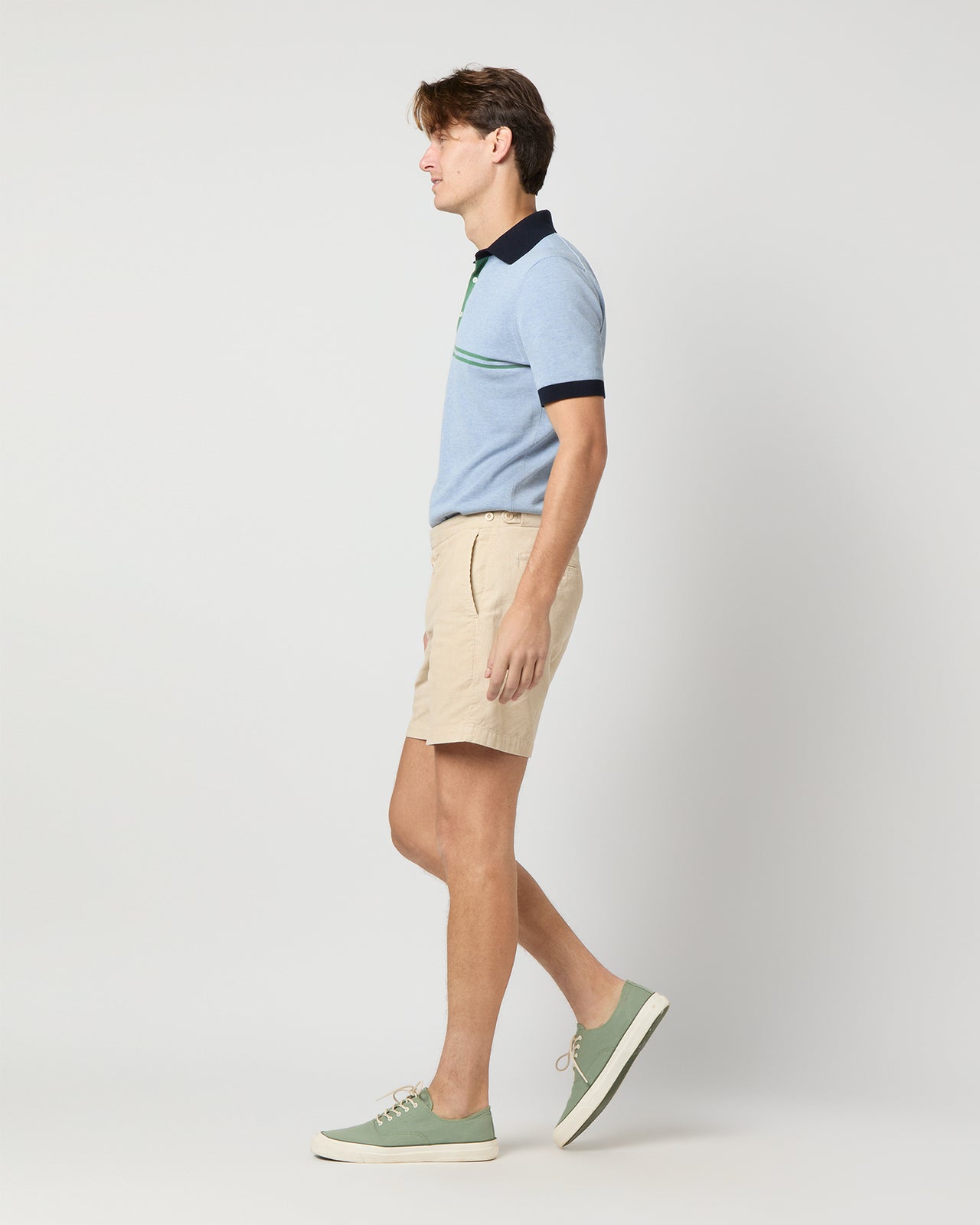 Side-Tab Field Short in Bone Garment-Dyed Corduroy