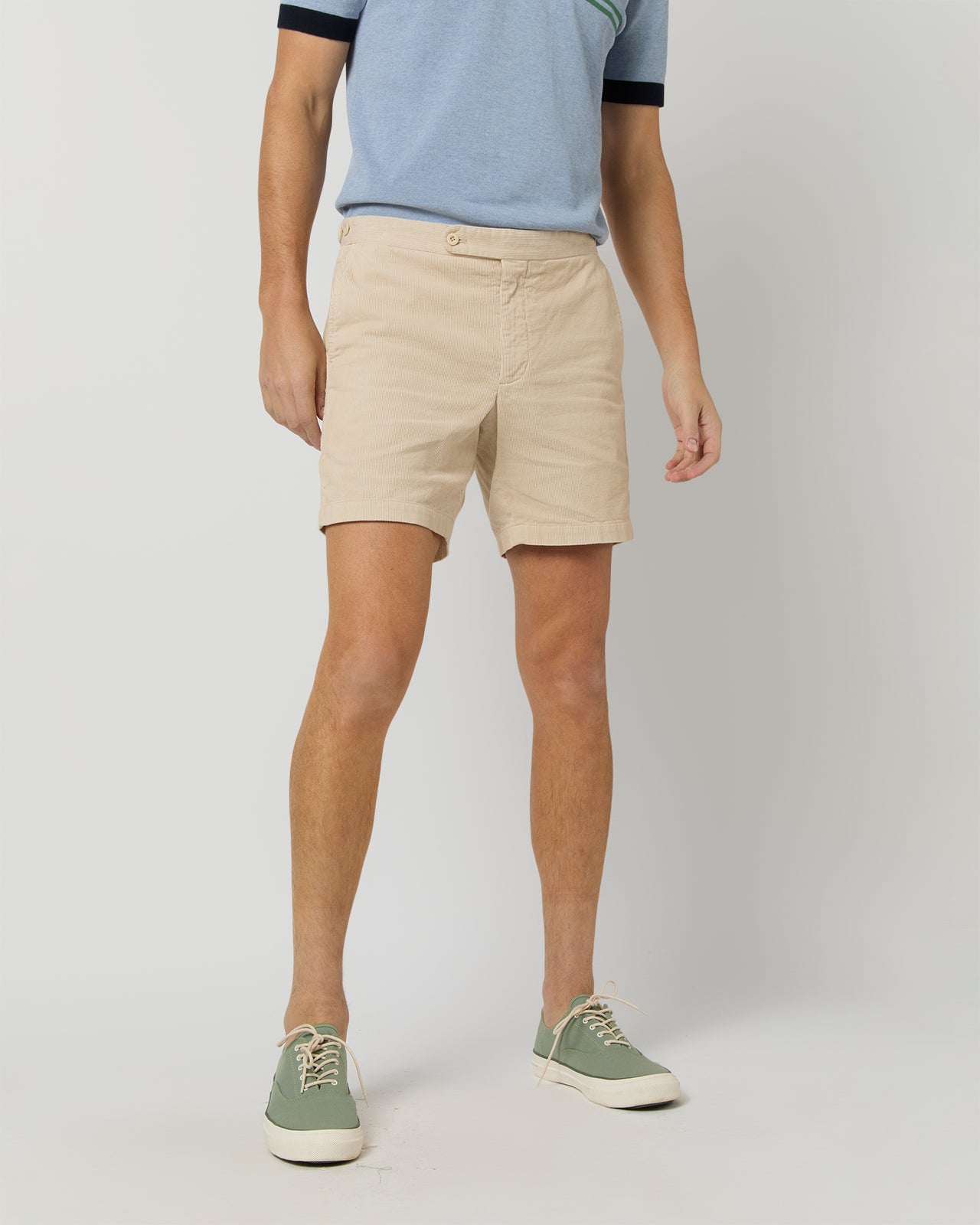 Side-Tab Field Short in Bone Garment-Dyed Corduroy