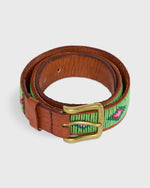Load image into Gallery viewer, 1.25&quot; African Beaded Belt in Alo Green Belmasi
