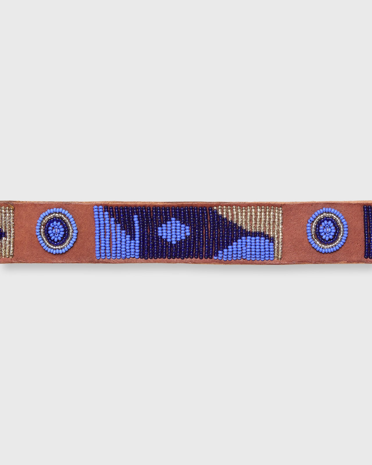 1.25" African Beaded Belt in Blueshine Toto