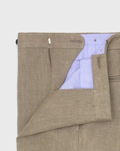 Side-Tab Dress Trouser in Flax Linen Hopsack