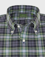 Load image into Gallery viewer, Button-Down Sport Shirt in Navy/Blue/Yellow Summer Tartan Poplin
