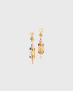 Aviary Classic Earrings in Pink/White