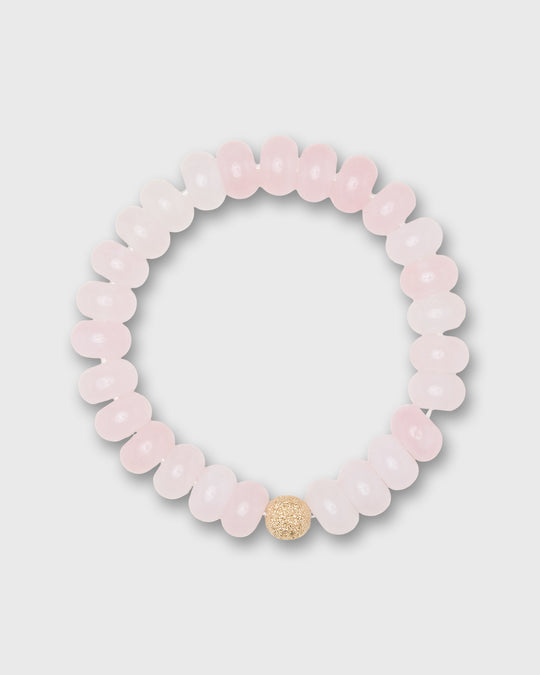 Semi Precious Beaded Bracelet in Pink Quartz Monochrome