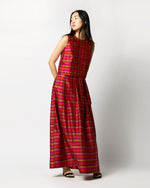 Load image into Gallery viewer, Pleated Wrap Skirt in Winter Madras Silk Shantung
