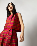 Load image into Gallery viewer, Gia Shell Top in Winter Madras Silk Shantung
