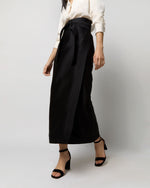 Load image into Gallery viewer, Kira Maxi Wrap Skirt in Black Silk/Wool
