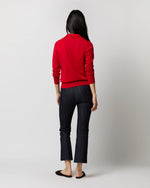 Load image into Gallery viewer, Alida Johnny-Collar Sweater in Red Cashmere
