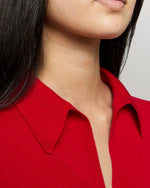 Load image into Gallery viewer, Alida Johnny-Collar Sweater in Red Cashmere
