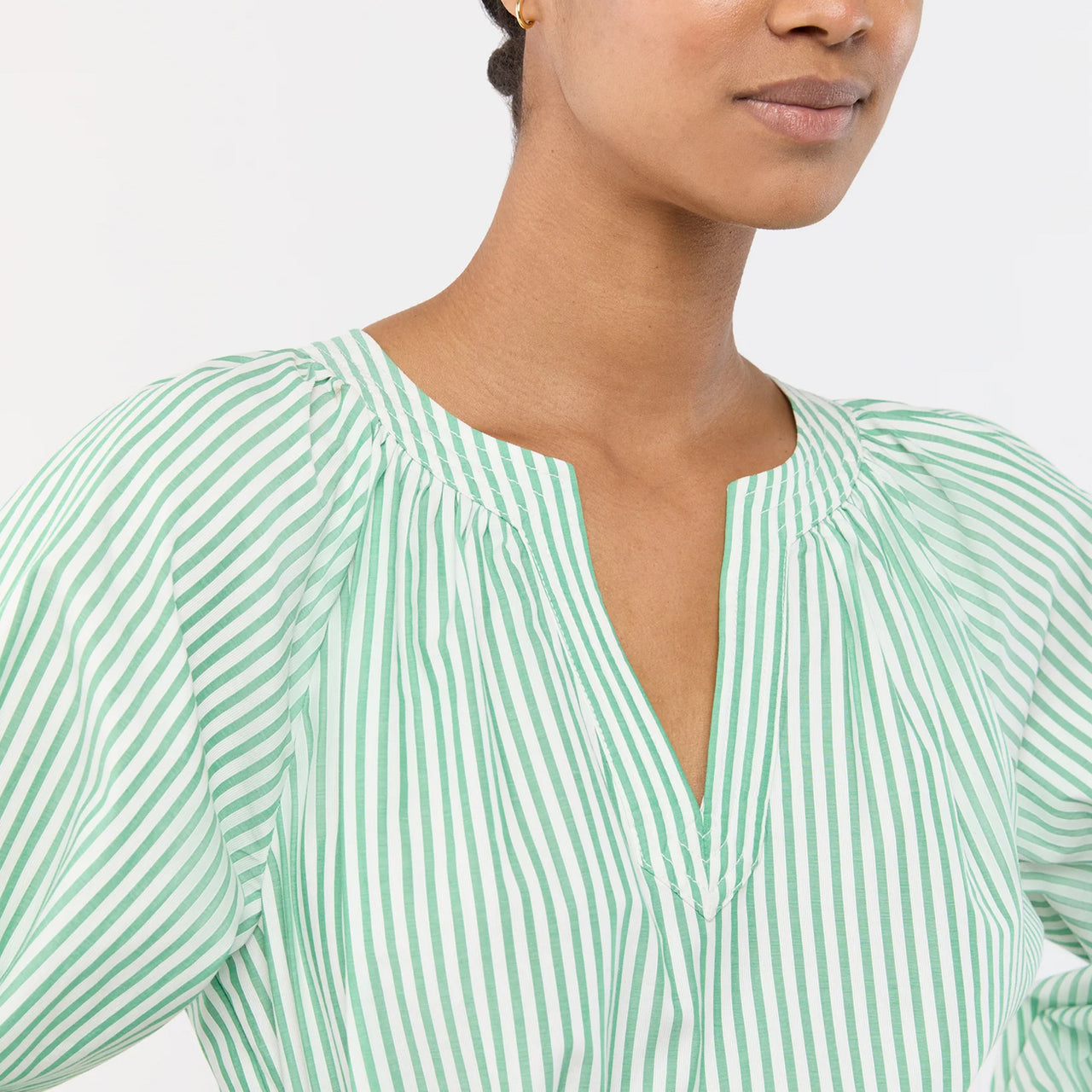 Made-to-Order Fabric in Green/White Corded Stripe