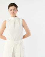 Load image into Gallery viewer, Clair Top in White Stretch Poplin
